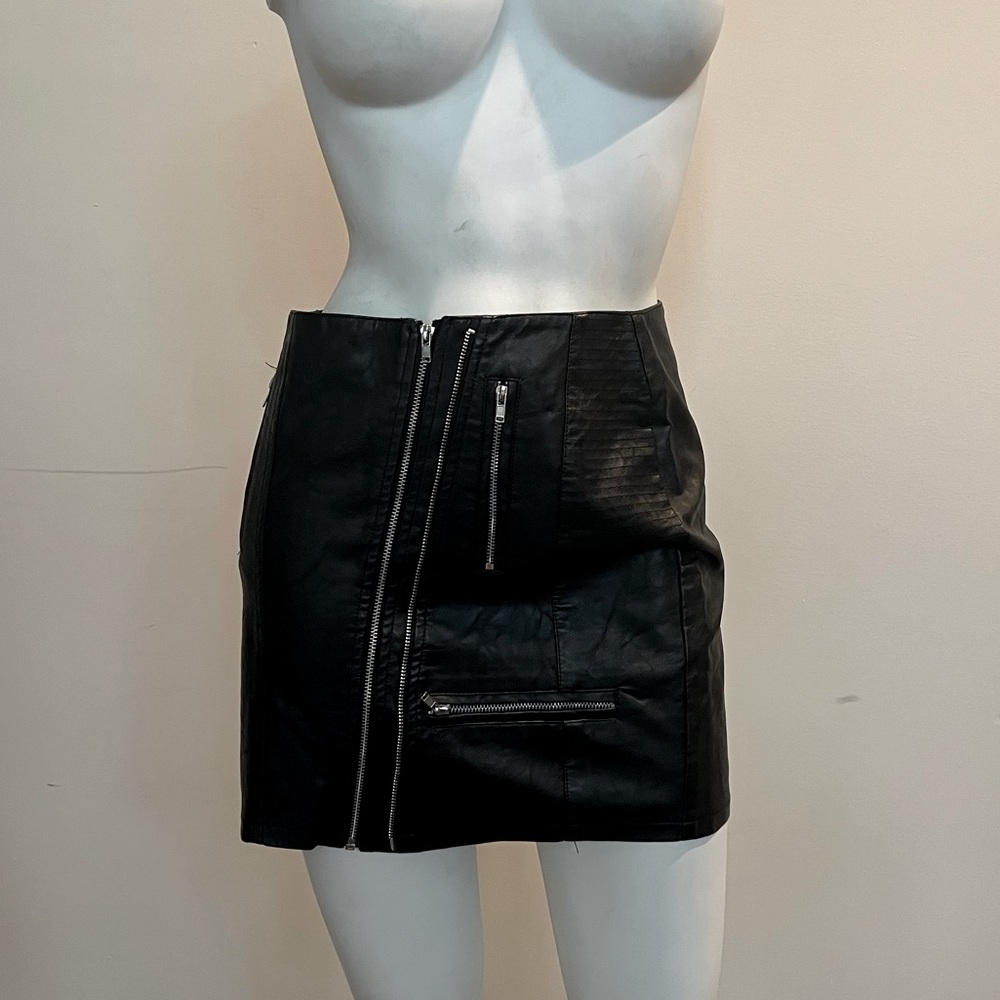 ANGL Leather Mini Skirt